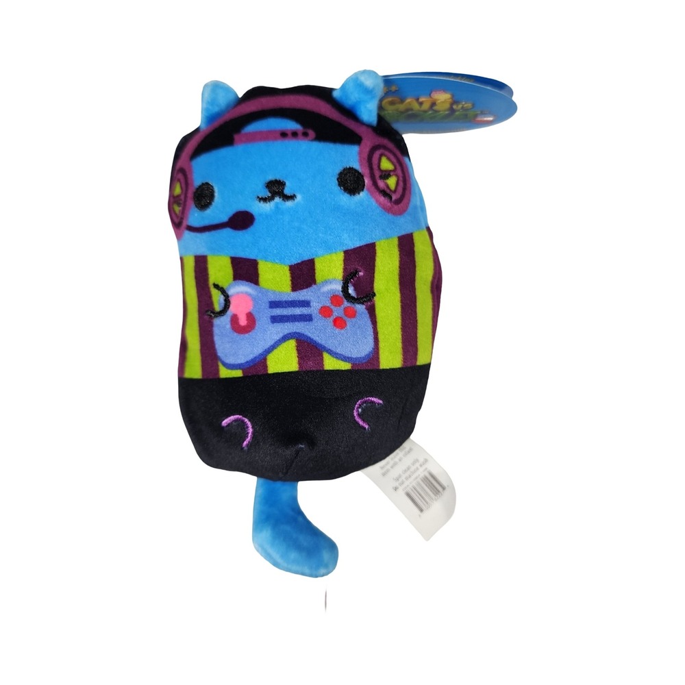 Cats vs Pickles Plush‎ Toy Gamer Cat Blue Green Purple Yellow Black Headphones